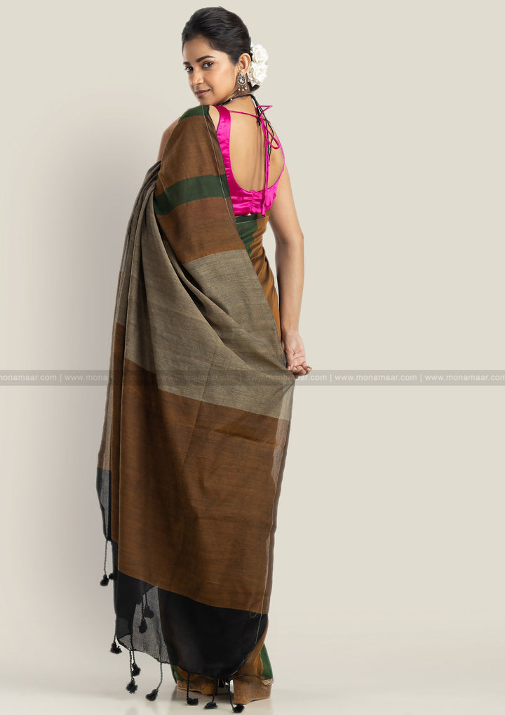 Padma Phool Pure Multicolor Khadi Cotton Saree