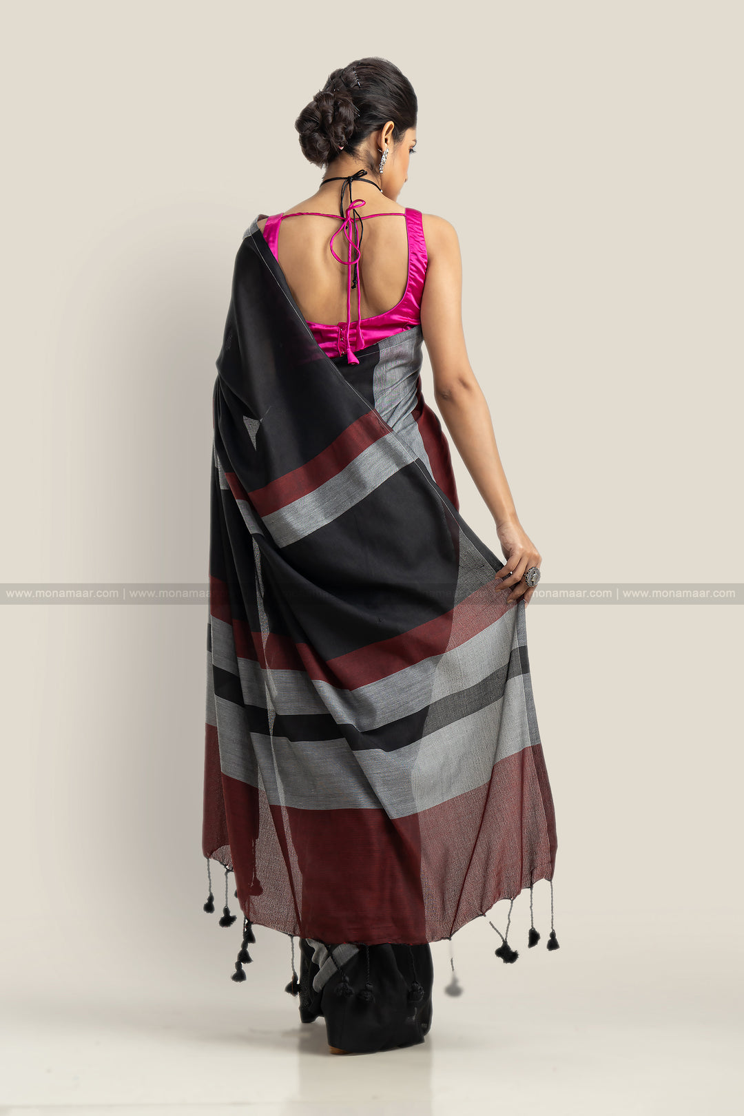 Padma Phool Pure Multicolor Khadi Cotton Saree