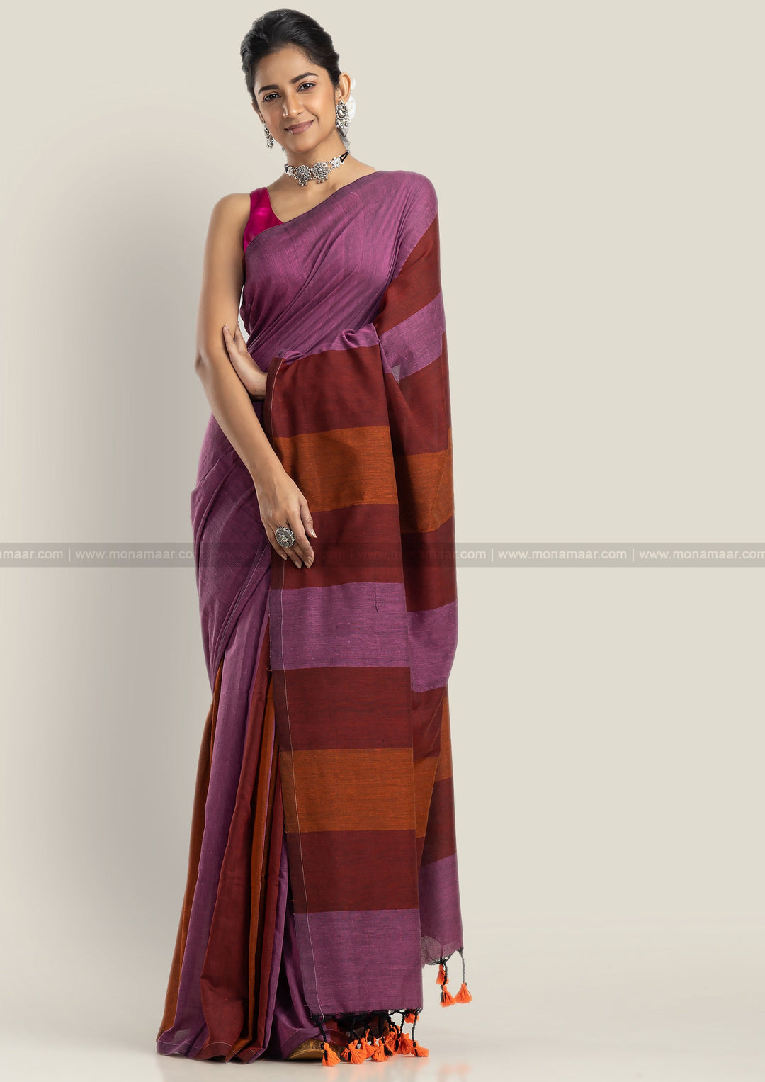 Padma Phool Pure Multicolor Khadi Cotton Saree