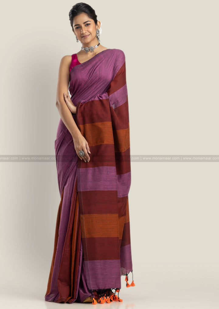 Padma Phool Pure Multicolor Khadi Cotton Saree