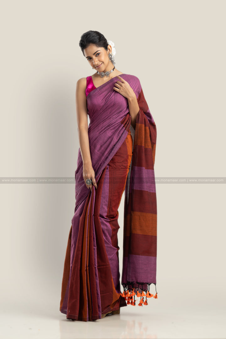 Padma Phool Pure Multicolor Khadi Cotton Saree