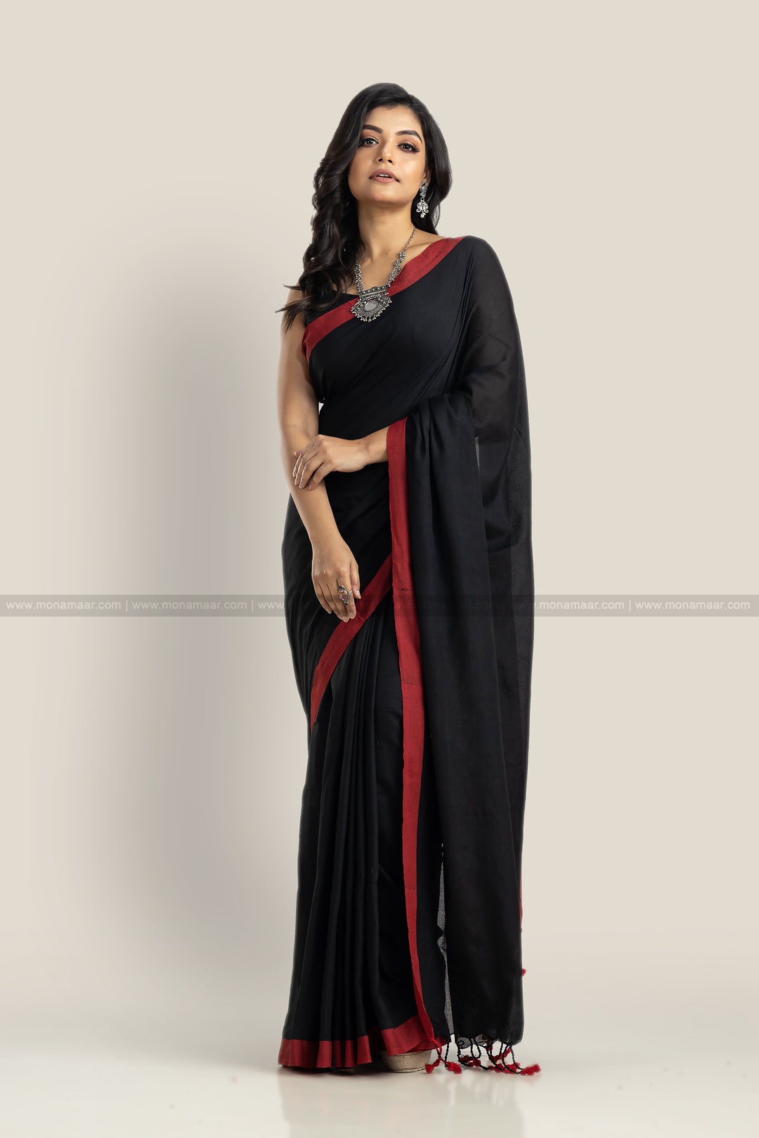 Black Gini Bengal Khadi Saree