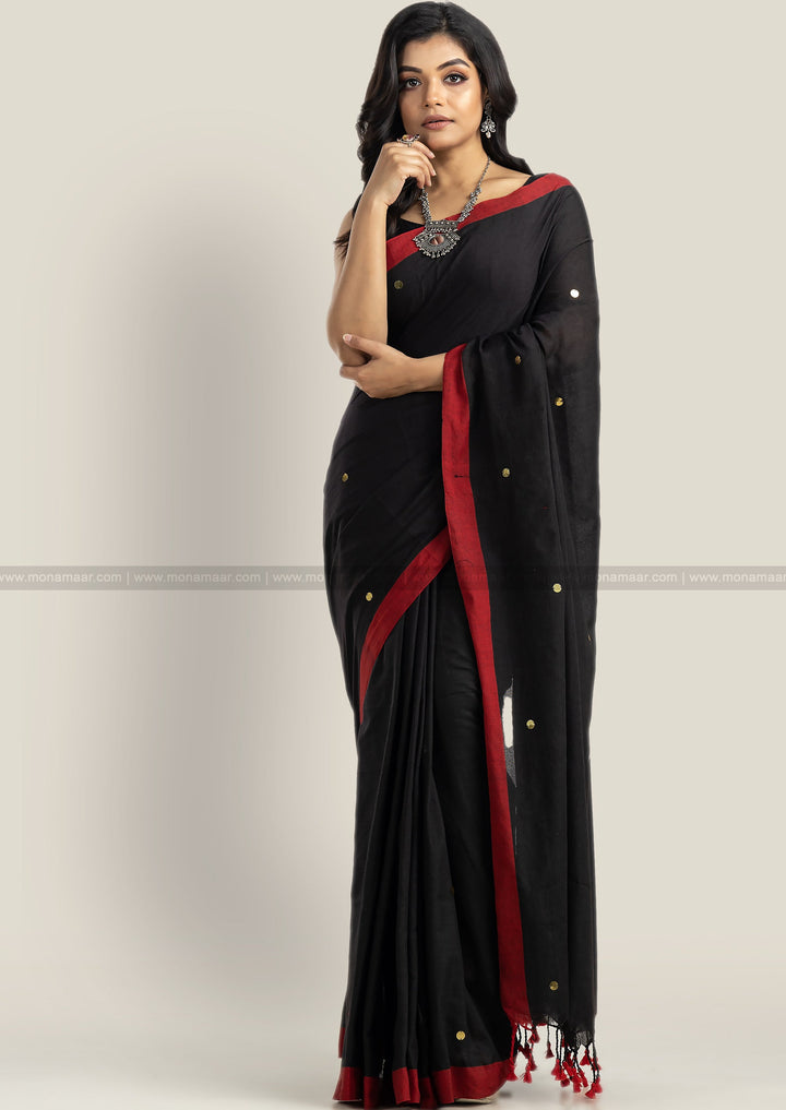 Black Gini Bengal Khadi Saree