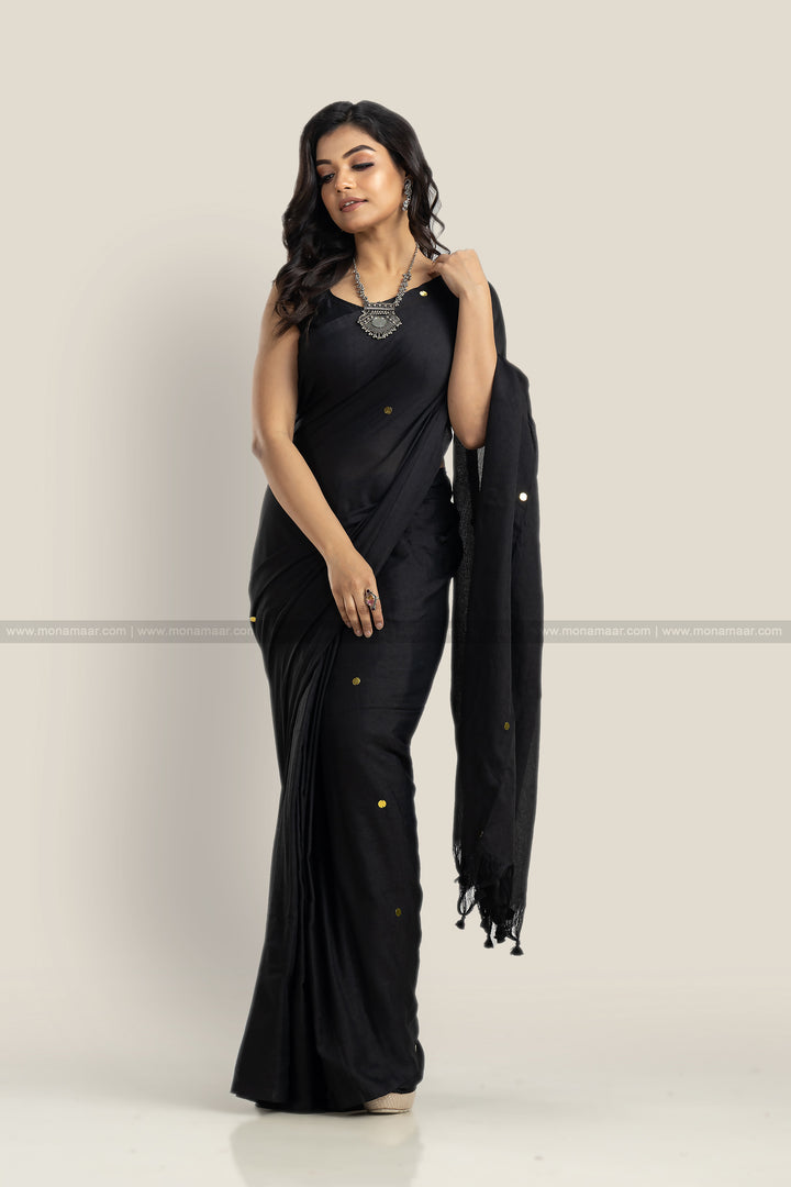 Sequin Bengal Khadi Saree