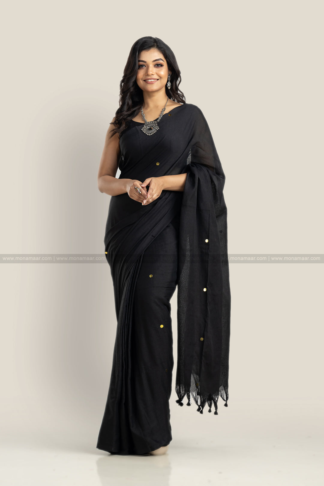 Sequin Bengal Khadi Saree