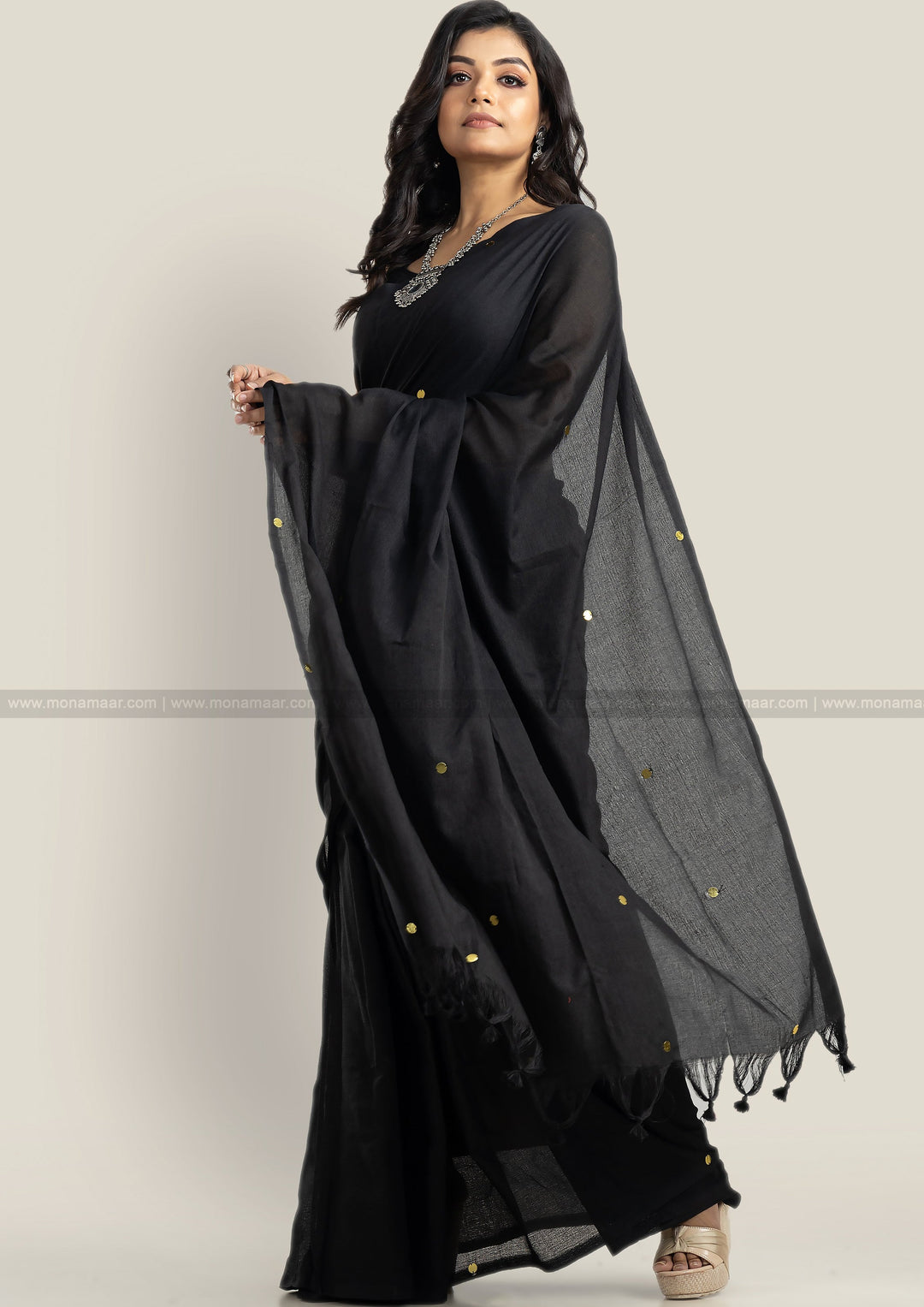 Sequin Bengal Khadi Saree