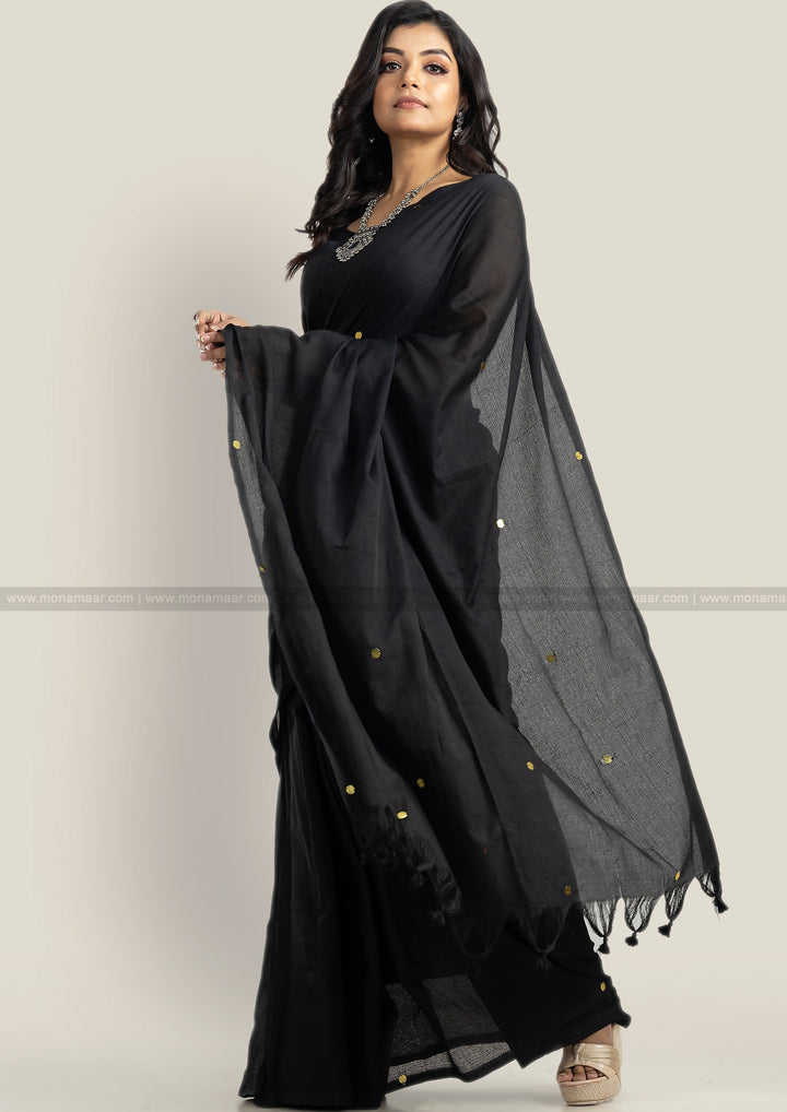 Sequin Bengal Khadi Saree