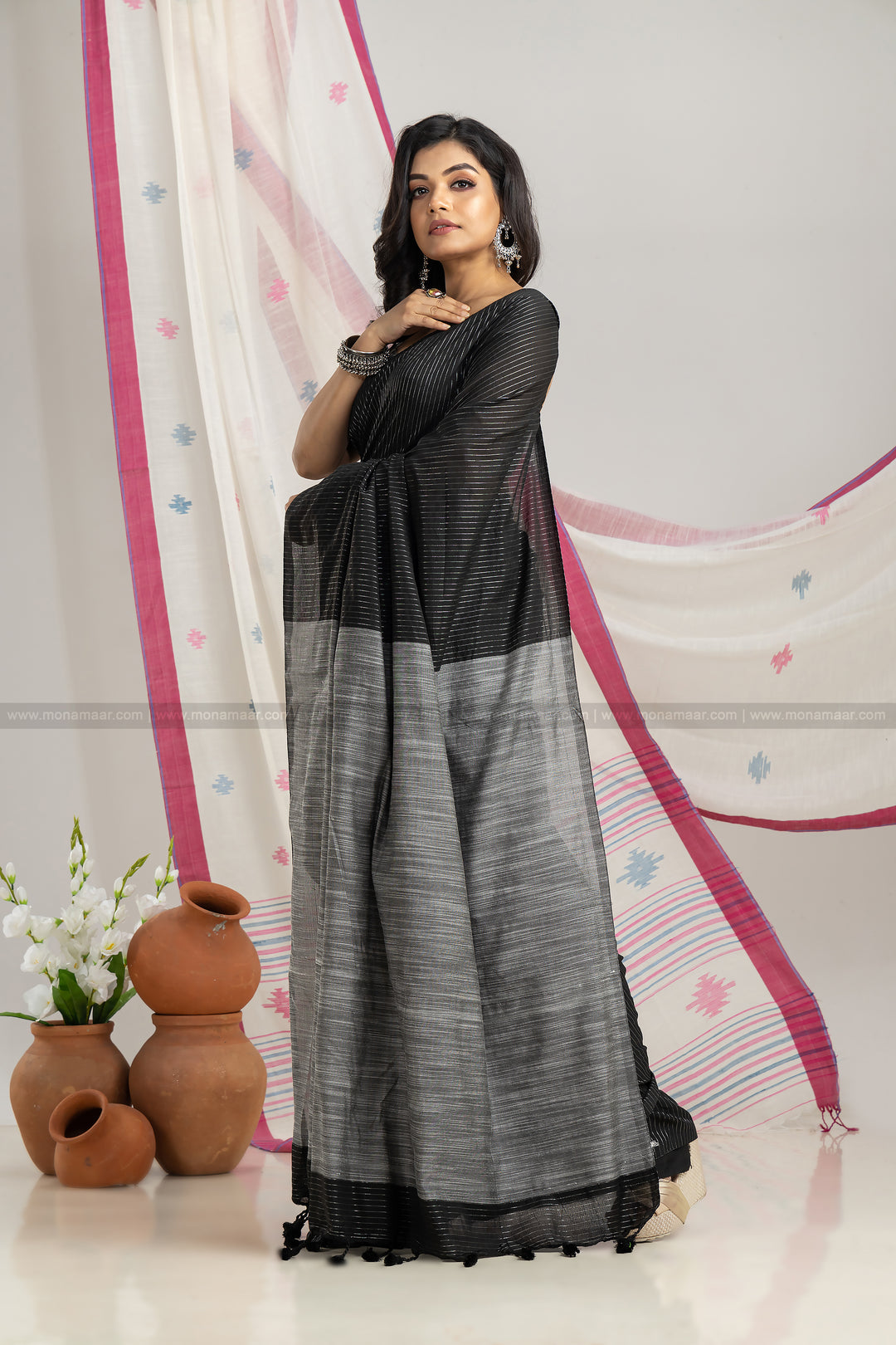 Black Stripe Saree