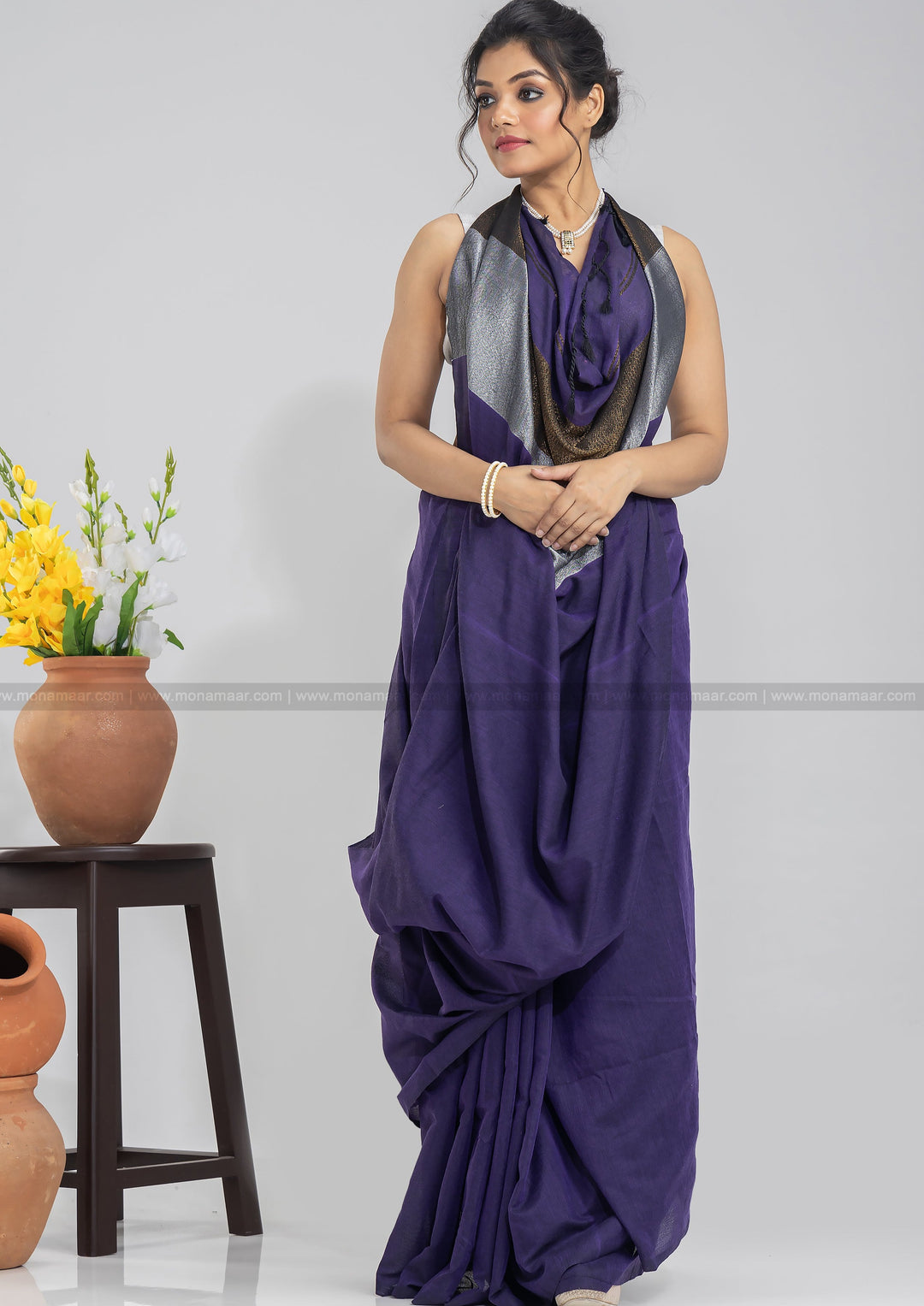 Khadi Cotton Zari Pallu Saree