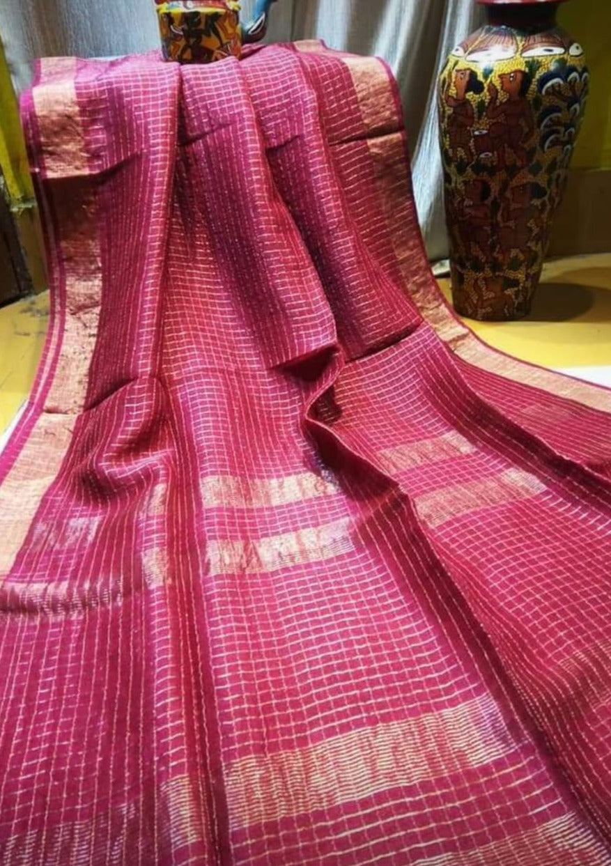 Pure Handwoven Linen Saree
