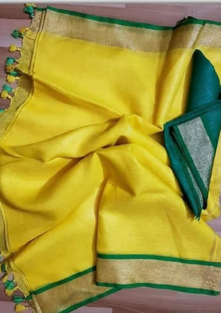 Pure Handwoven Linen Saree