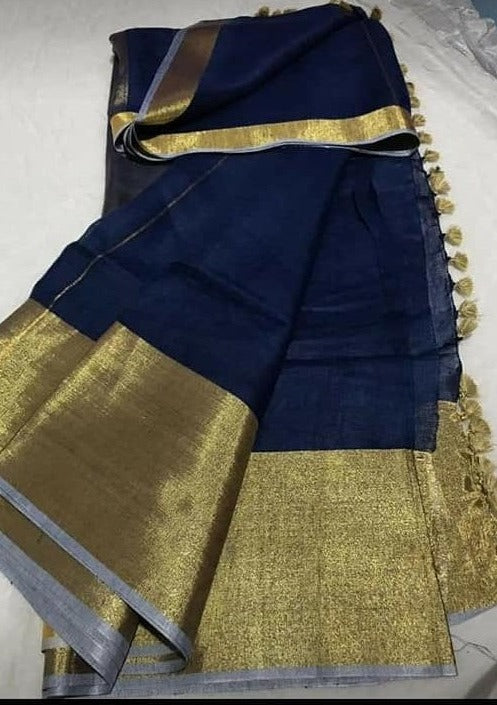 Pure Handwoven Linen Saree
