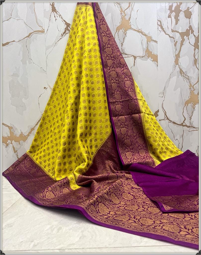 Banarasi Semi Georgette Soft Silk  Saree