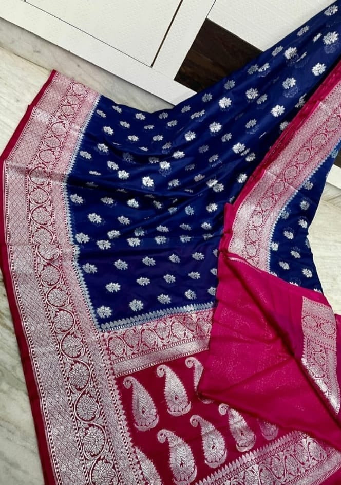 Banarasi Semi Georgette Chiffon Silk Saree