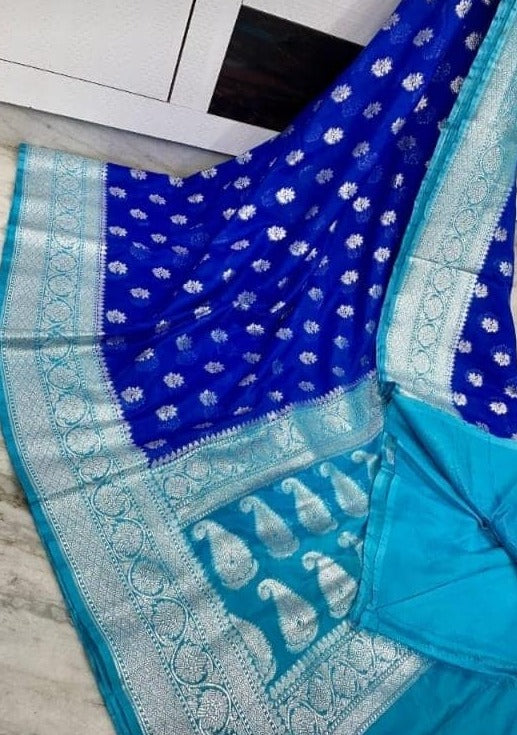 Banarasi Semi Georgette Chiffon Silk Saree