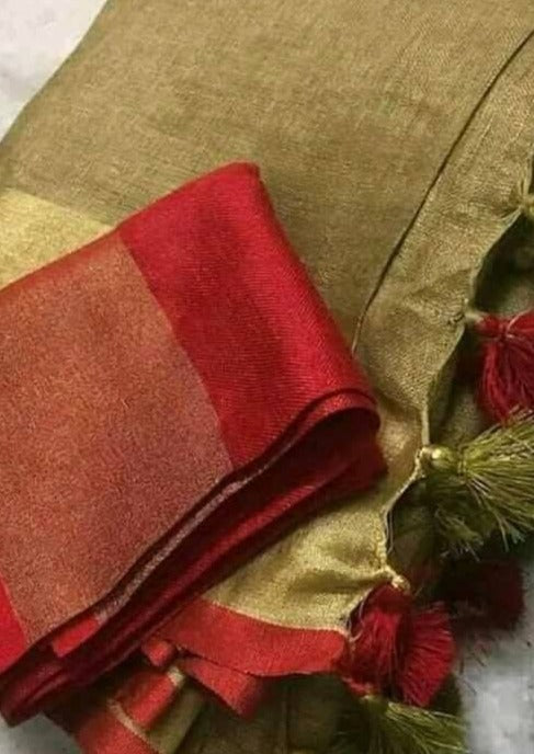 Pure Handwoven Linen Saree