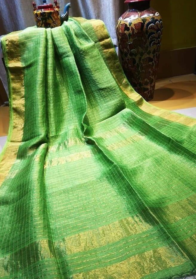 Pure Handwoven Linen Saree