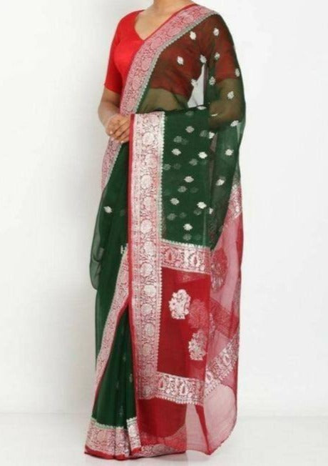 Legacy Of Khaddi Chiffon Handloom Banarasi Saree