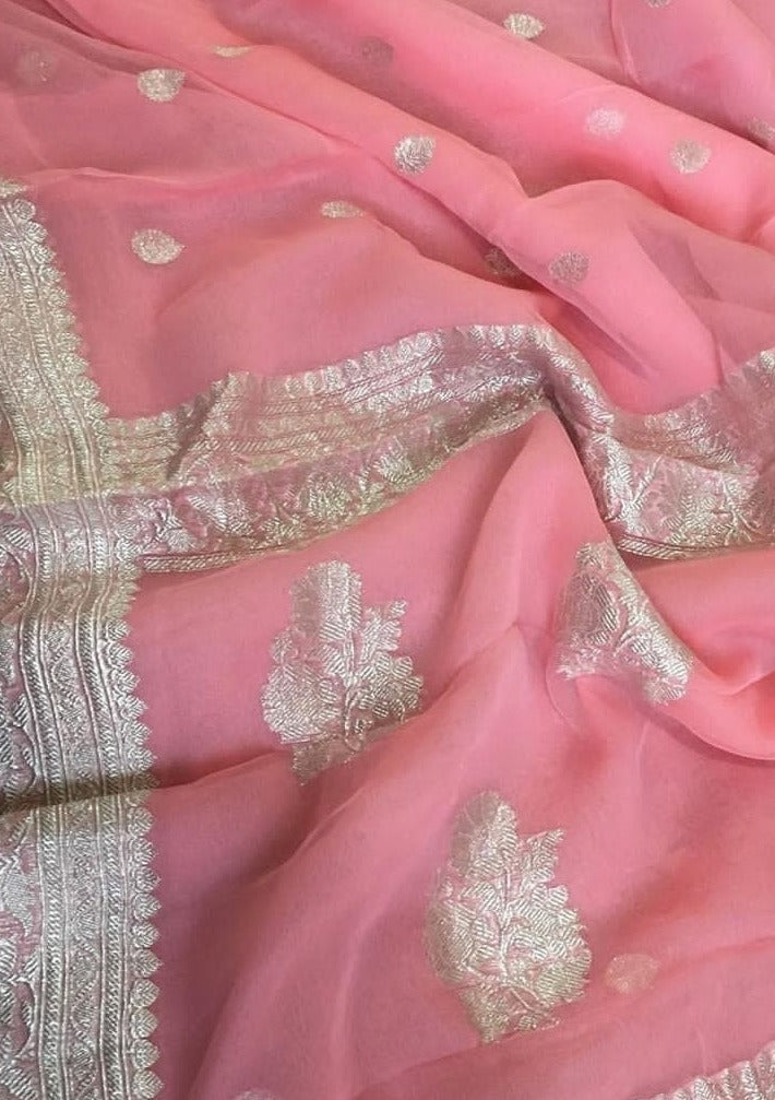 Khaddi Chiffon Banarasi Saree
