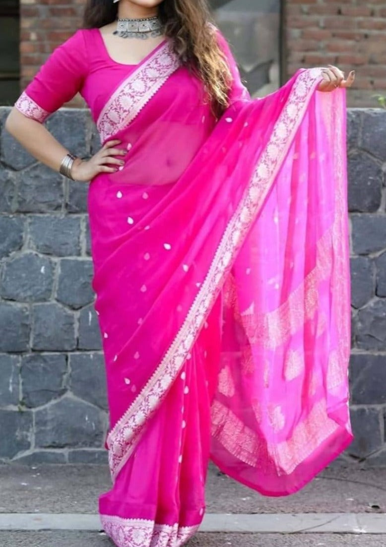 Khaddi Chiffon Handloom Banarasi