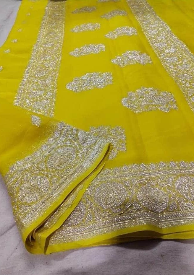 Khaddi Chiffon Banarasi Saree