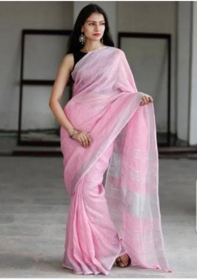 Pure Handwoven Linen Saree