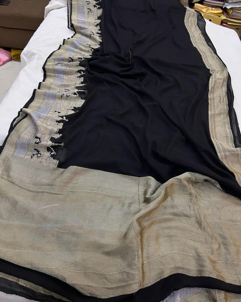 Ganga Ghat Semi Georgette Saree