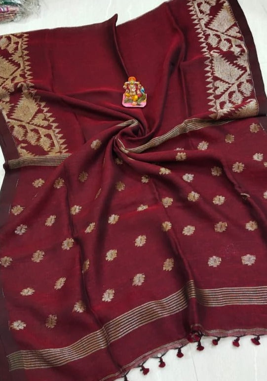 Linen Jamdani Saree