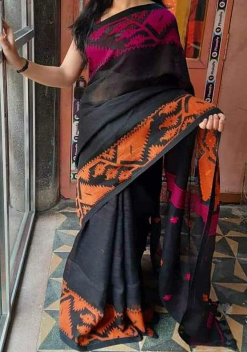 Linen Jamdani Saree