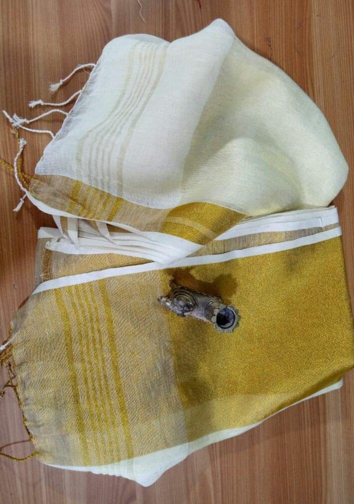 Pure Handwoven Linen Saree