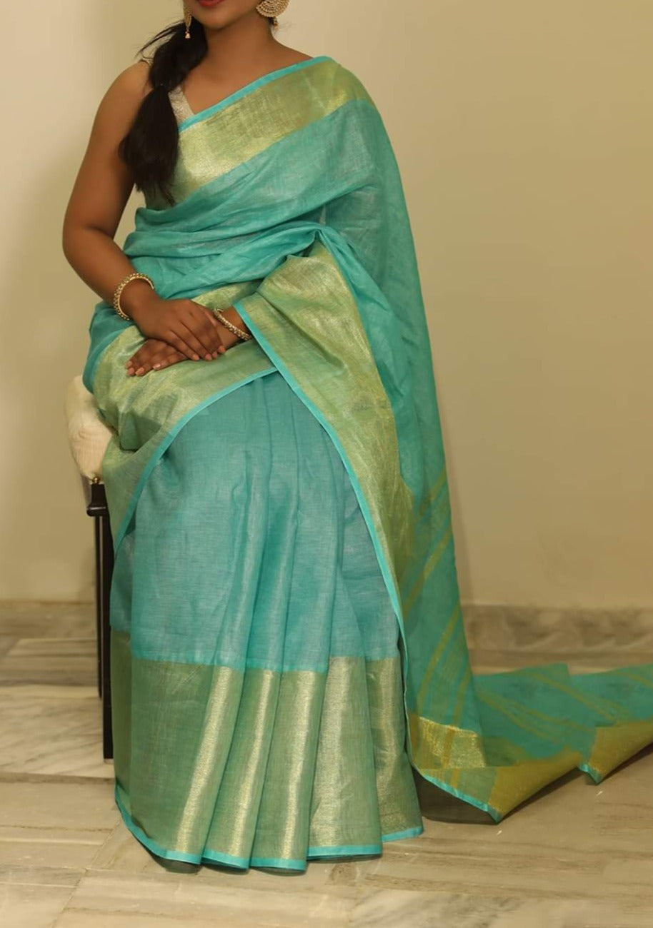 Pure Handwoven Linen Saree