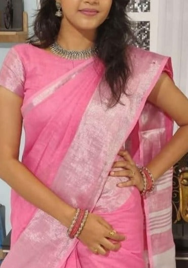 Pure Handwoven Linen Saree