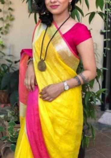 Pure Handwoven Linen Saree