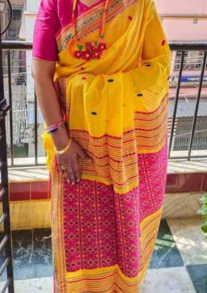 Assam Khadi Jamdani Saree