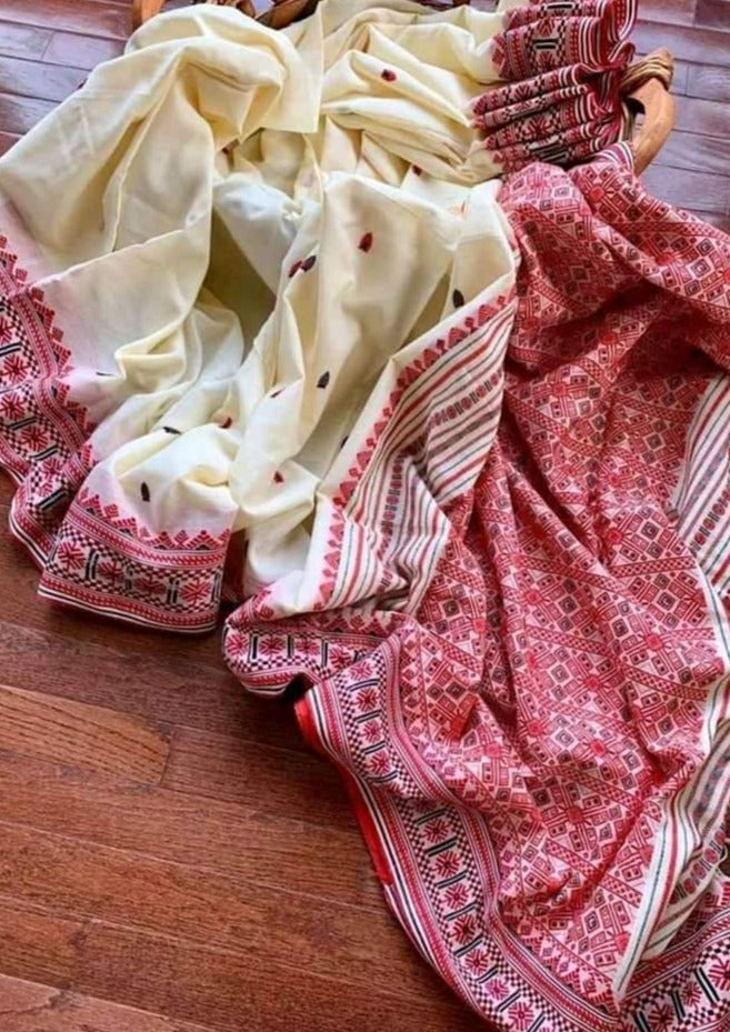 Assam Khadi Jamdani Saree