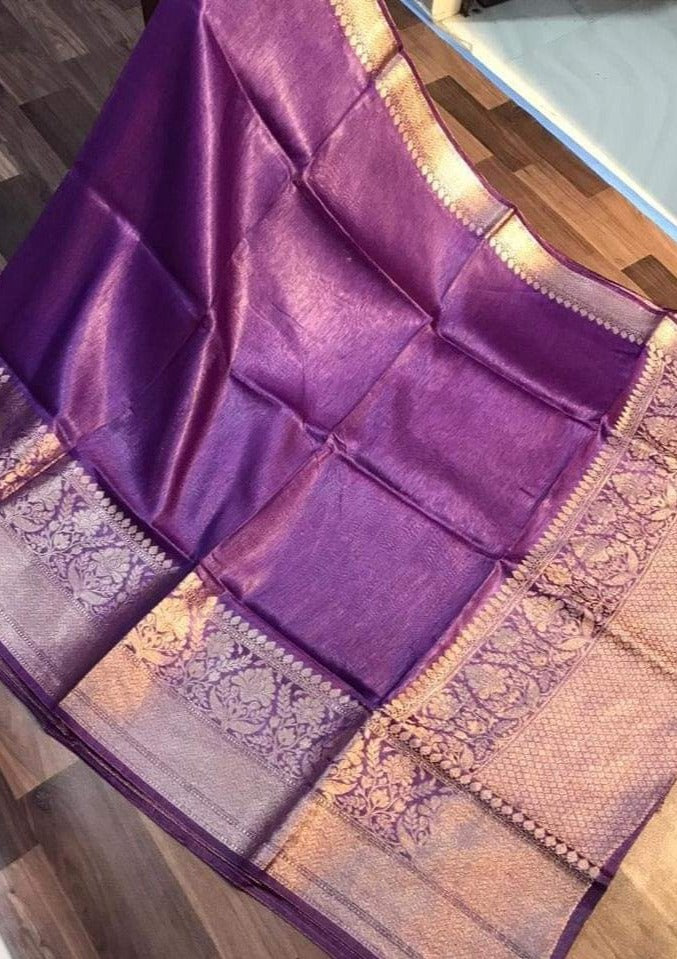 Pure Handwoven Silk Linen Banarasi