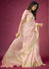 Pink Designer  Linen Saree