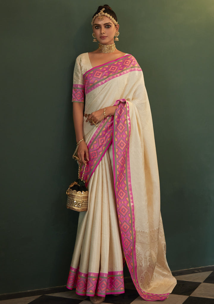 Ikkat Border Kanjivaram Saree