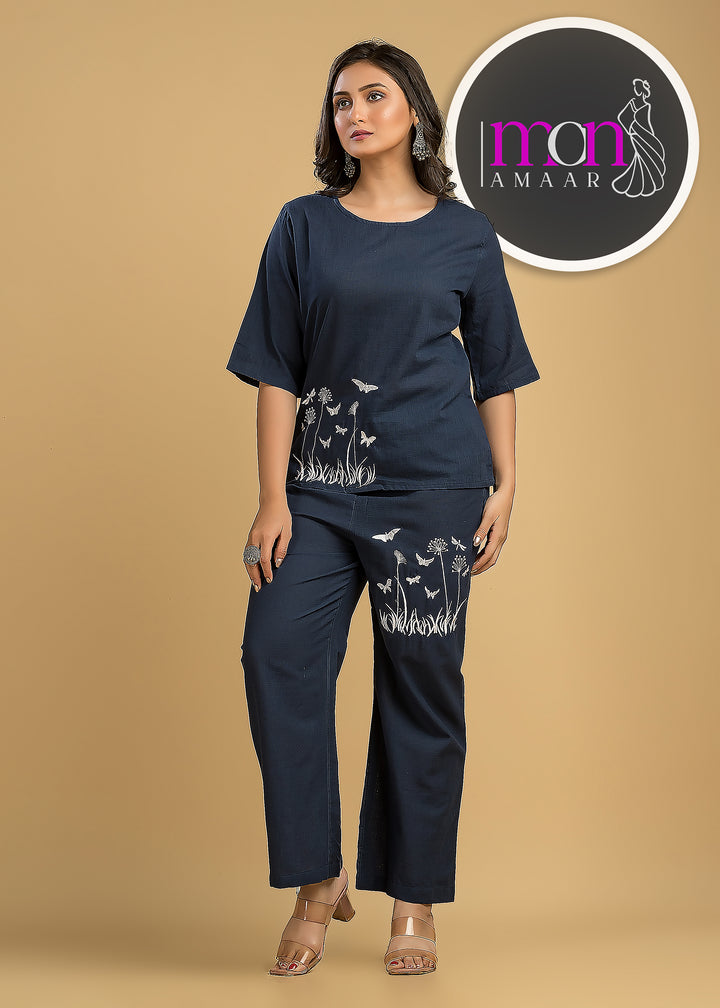 Majestic Indigo Cotton Coord Set