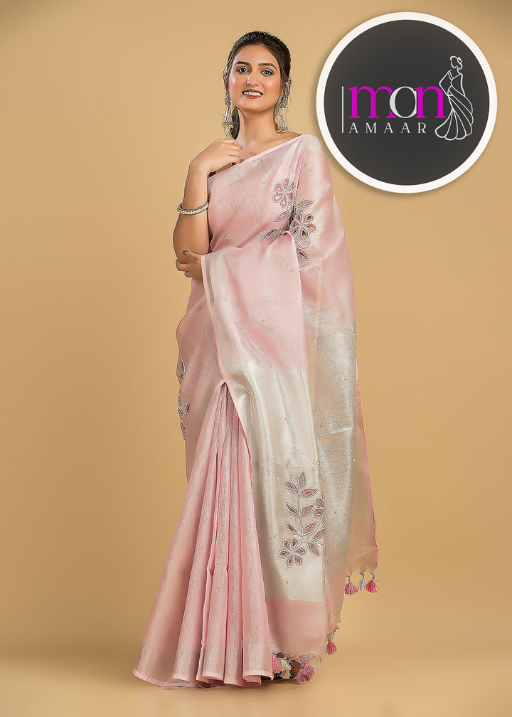 Pearl Millete ( Pure Tissue Linen Saree)