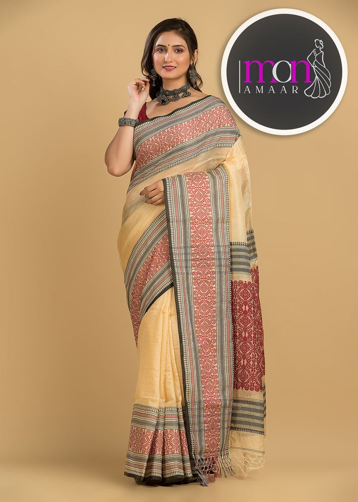 Sterling - The Auspicious Tussar Saree