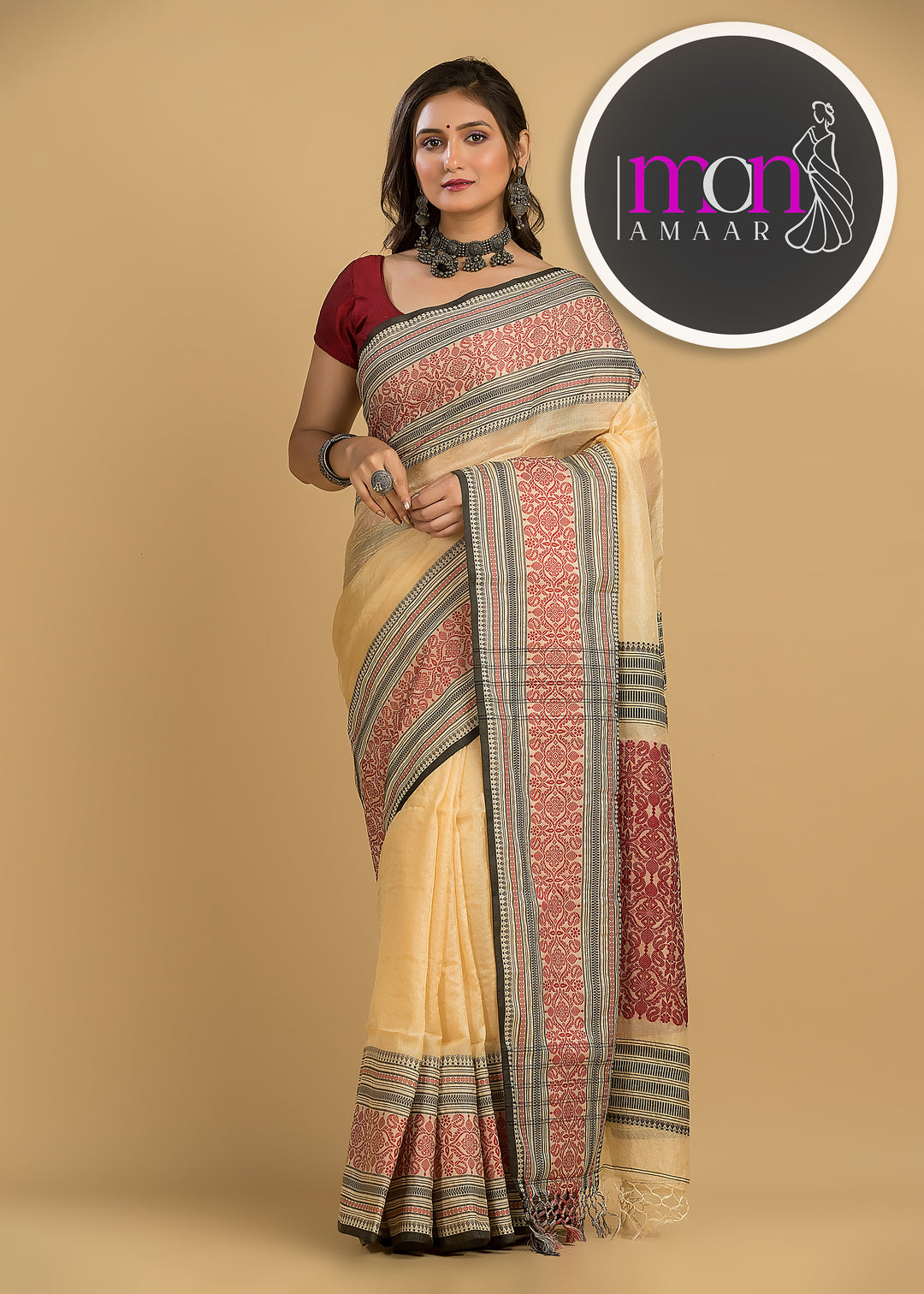 Sterling - The Auspicious Tussar Saree