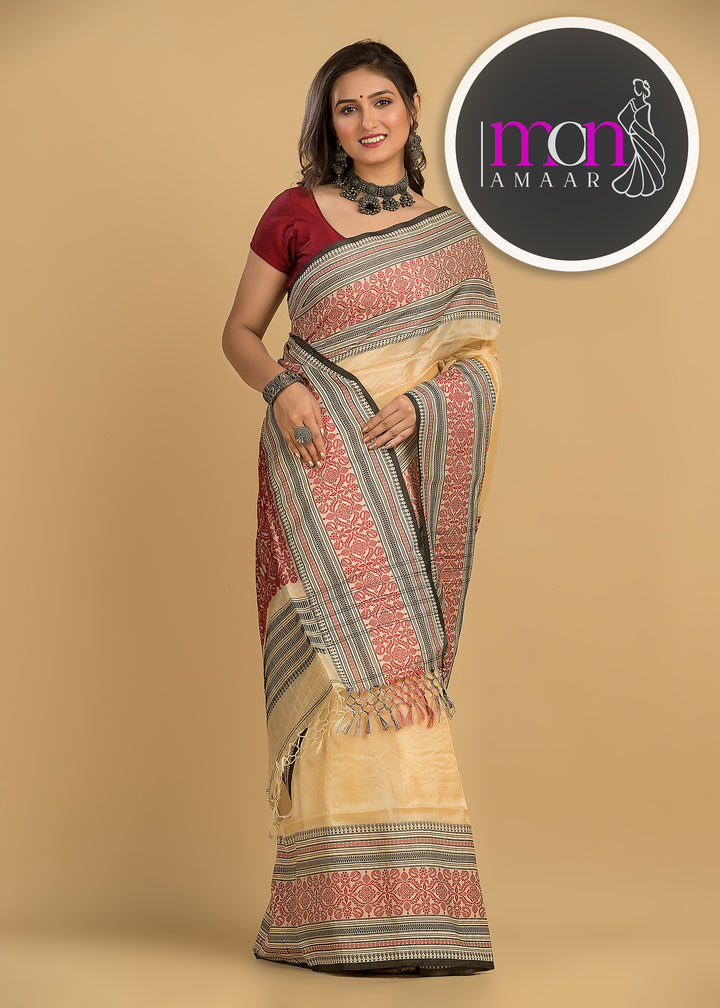 Sterling - The Auspicious Tussar Saree