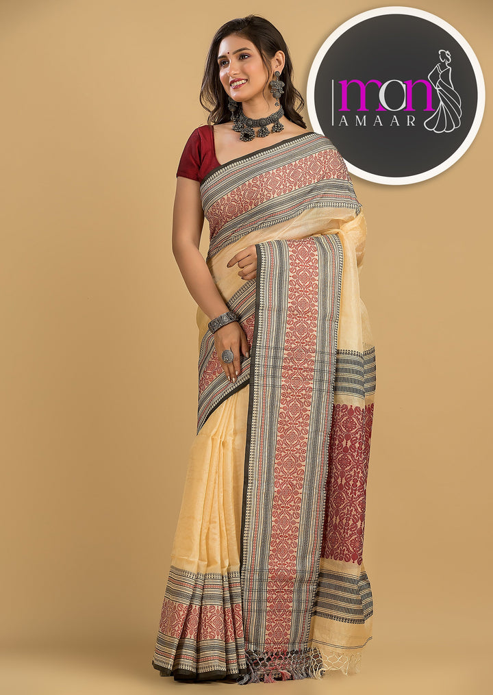 Sterling - The Auspicious Tussar Saree