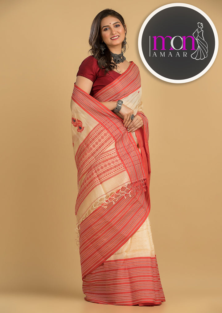 Heart Of Bengal - The Auspicious Tussar Saree