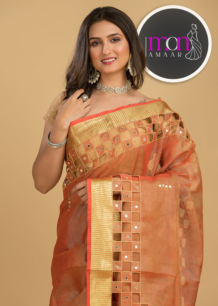 Worth Of A Queen's Crown(Pure Tissue Linen Saree)