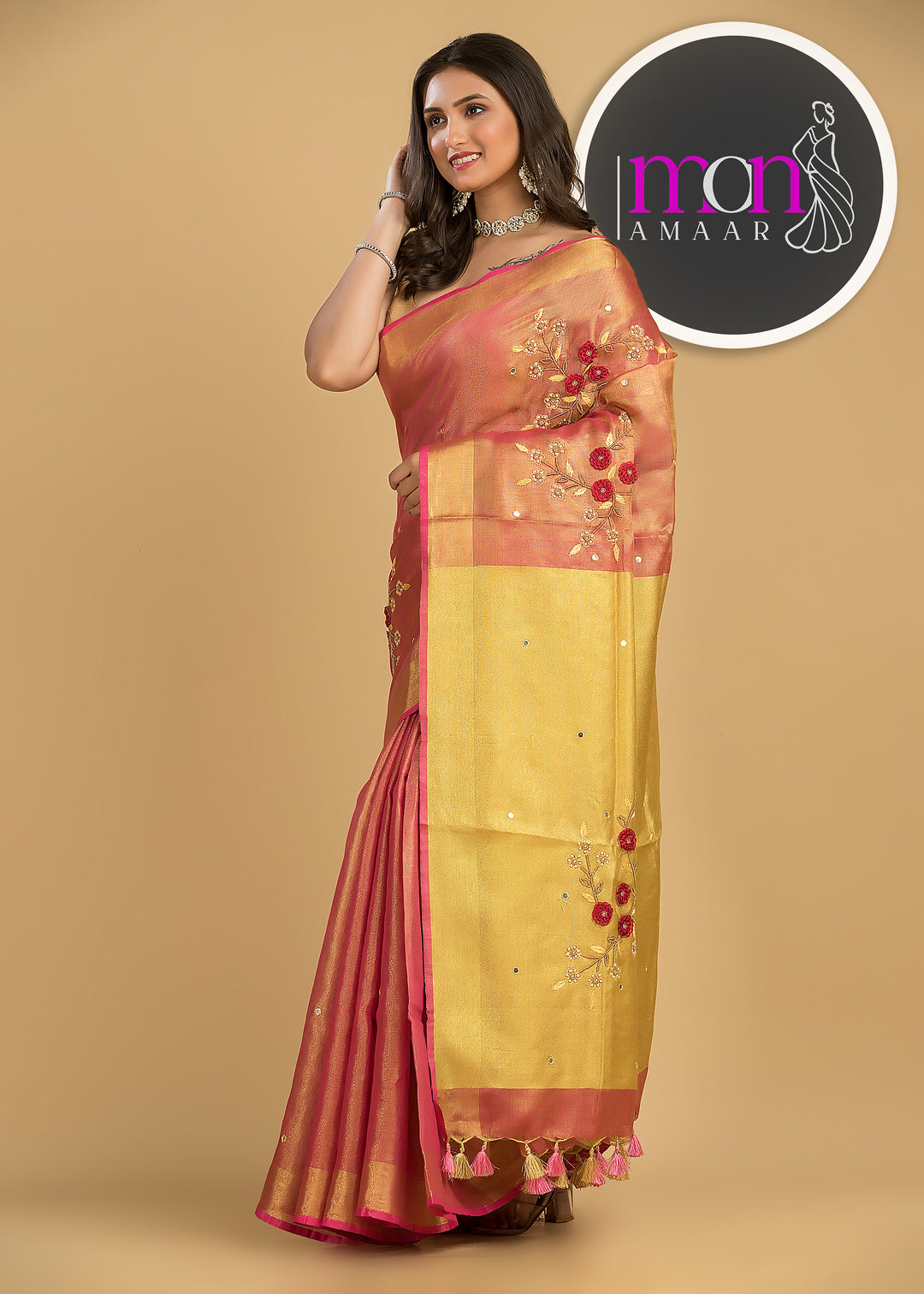 Velvety Road ( Pure Tissue Linen Saree)