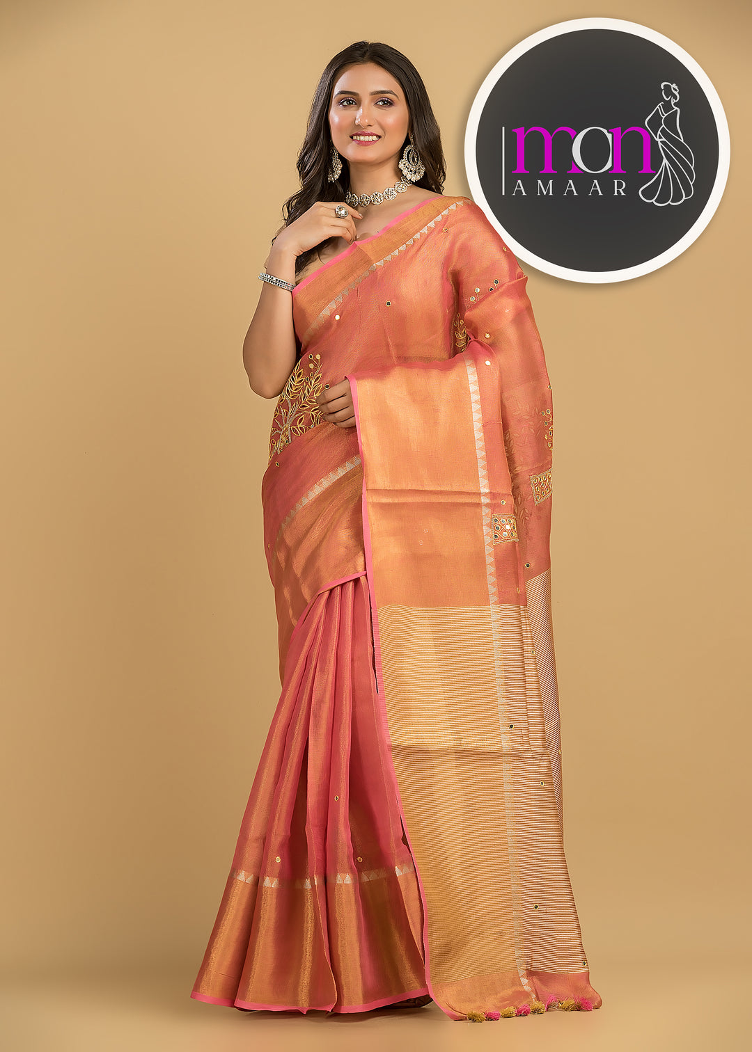 Tree Of Life (Pure Tissue Linen Saree)