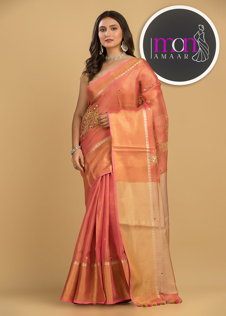 Tree Of Life (Pure Tissue Linen Saree)