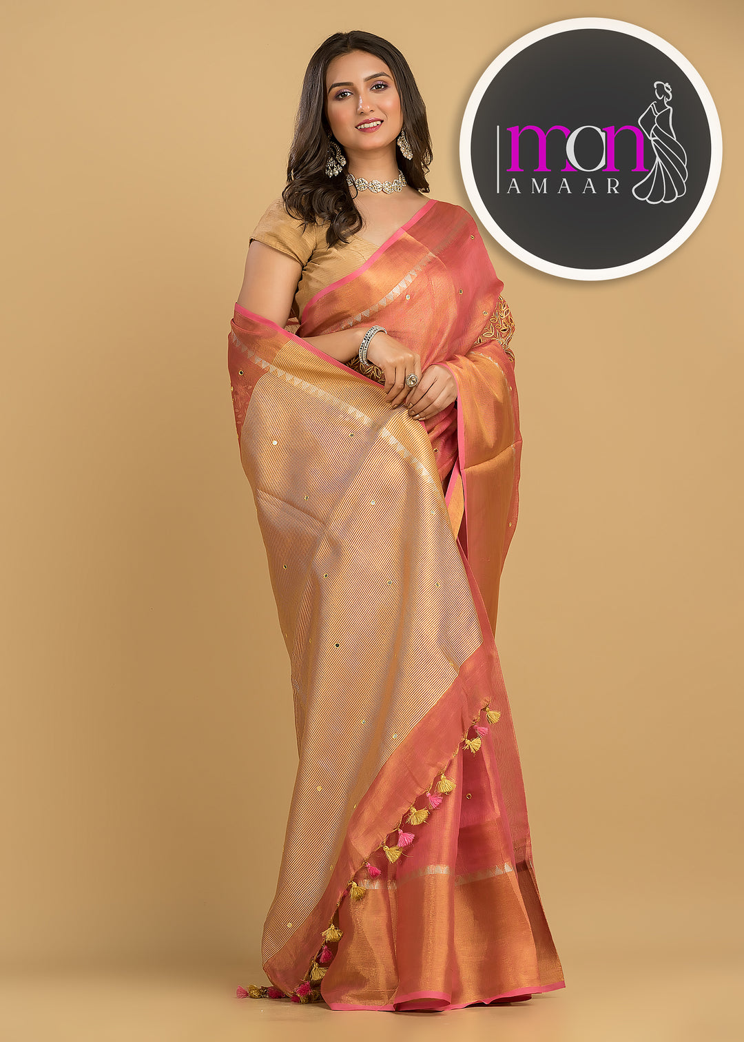 Tree Of Life (Pure Tissue Linen Saree)